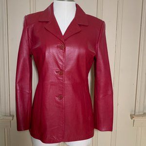 Caren Pfleger Signature, size 6, Red Leather Jacket,